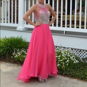 Pink Jewel Detailed Top Gown